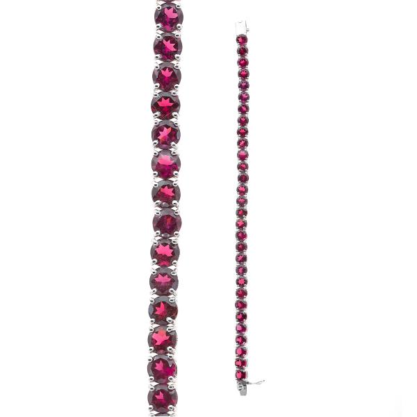 Silver rhodolite bangle Sincerity